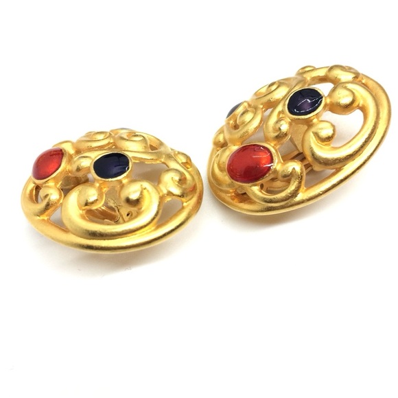 VINTAGE 80S ANNE KLEIN STATEMENT PARTY ORNATE OPENWORK SCROLL MOGUL RUNWAY - Picture 9 of 17